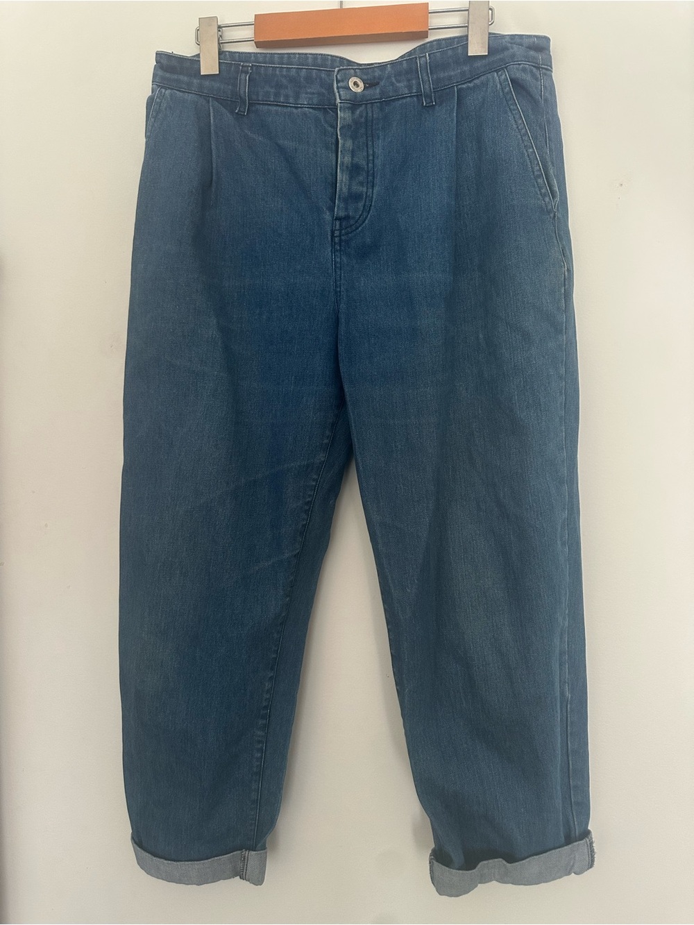 Kowtow jeans with pleat detail